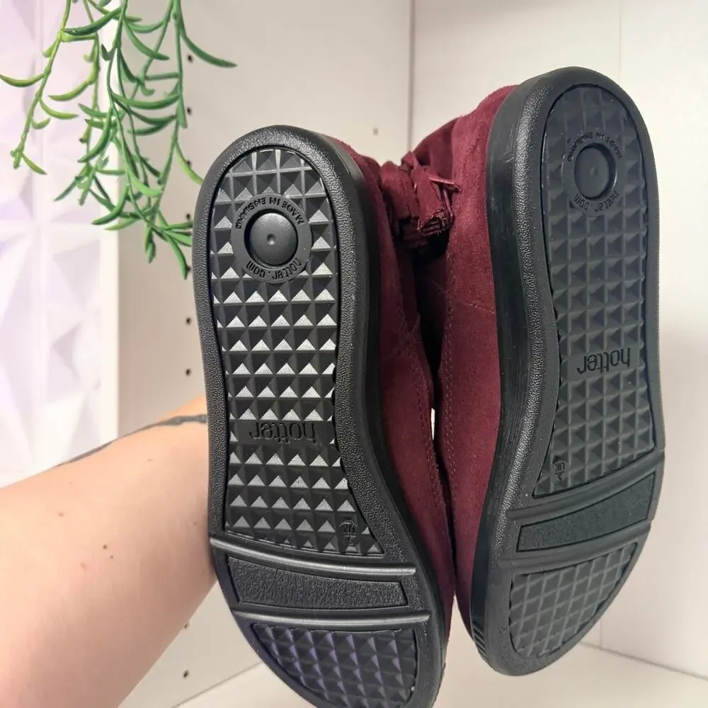 Hotter burgundy suede ankle boots